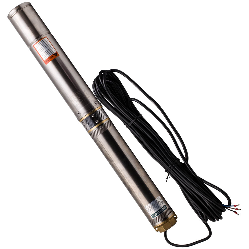 4” 1.1KW Bomba Sumergible Eléctrica de Pozo Profundo 10,800 L/h Stainless Ste