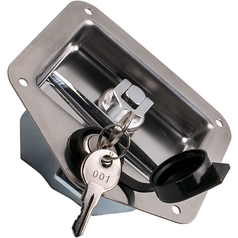 6x Folding T Handle Lock Flush Mount Tool Box Camper Trailer Stainless Steel