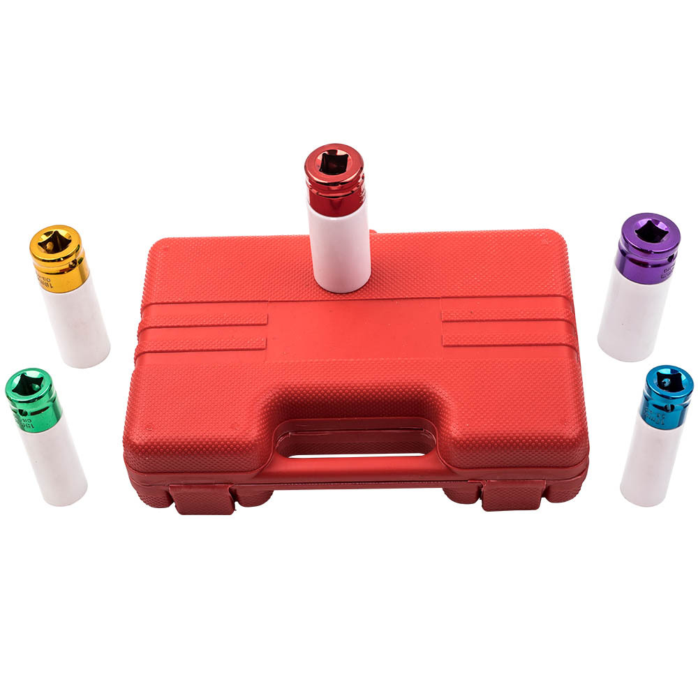 Impact Socket Set Thin Wall Lug Nut Wheel Protector 1/2 inch Drive 5pc