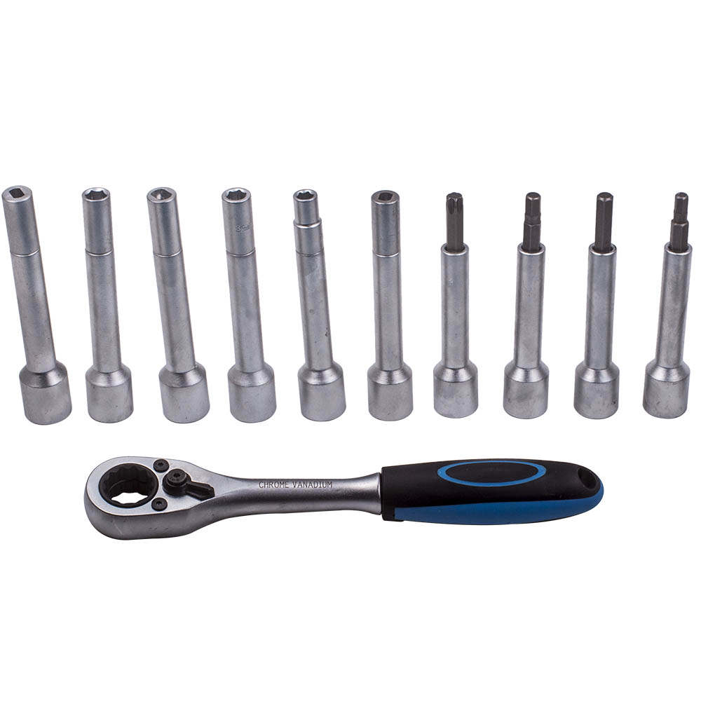 Kit de herramientas de reparación Neumatica de suspensión de 18 piezas con trinquete y enchufes