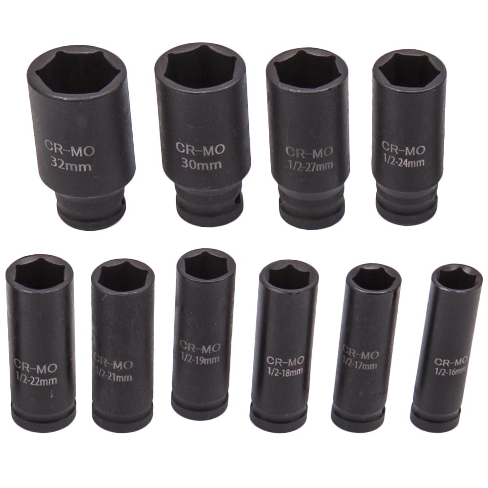 35pcs Ensemble de douilles décrou de moyeu dessieu 6 points 1/2quot; 8-32mm