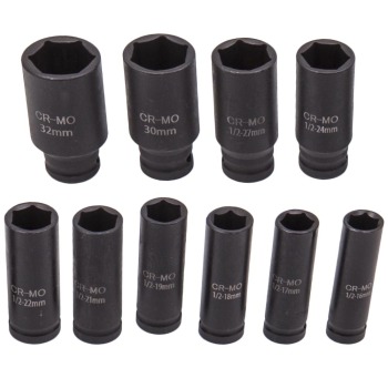 35pcs Ensemble de douilles décrou de moyeu dessieu 6 points 1/2quot; 8-32mm