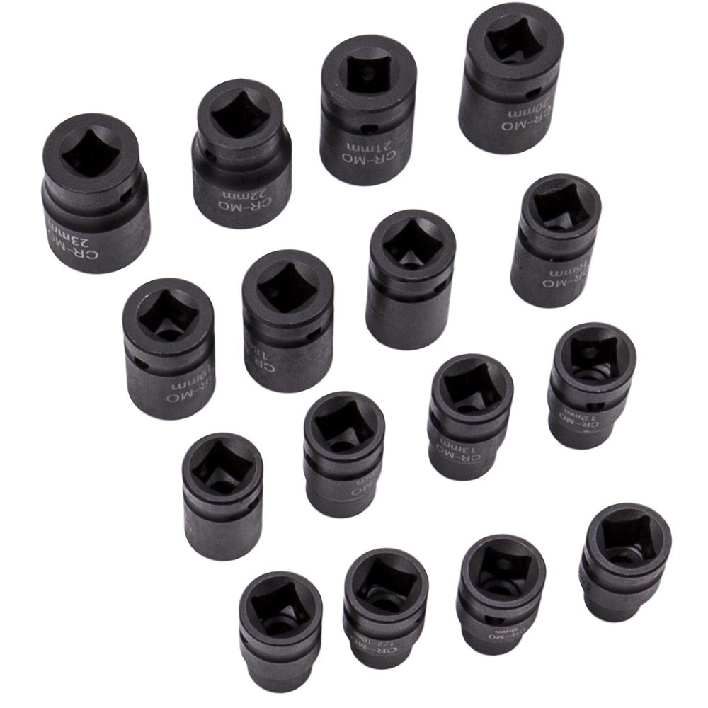 35pcs Ensemble de douilles décrou de moyeu dessieu 6 points 1/2quot; 8-32mm