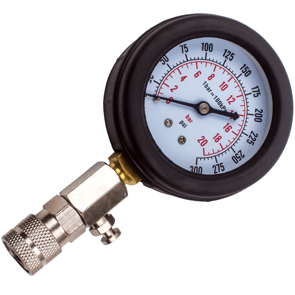 Engine Cylinder Compression Pressure Tester Gauge Test Kit Long Pipe