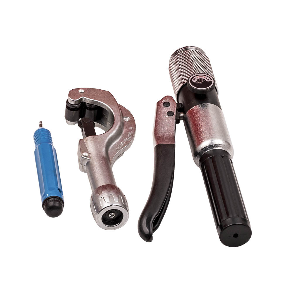Hydraulic Tube Pipe Expander Swaging 7 Lever HVAC Punches Tool Kit Tube Cutter