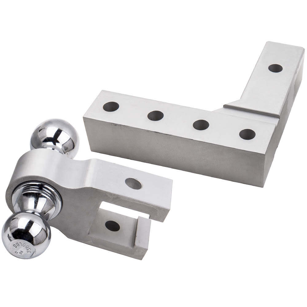 Aluminum Adjustable Raise Drop Tow Hitch Mount and Lock and 2" & 25/16