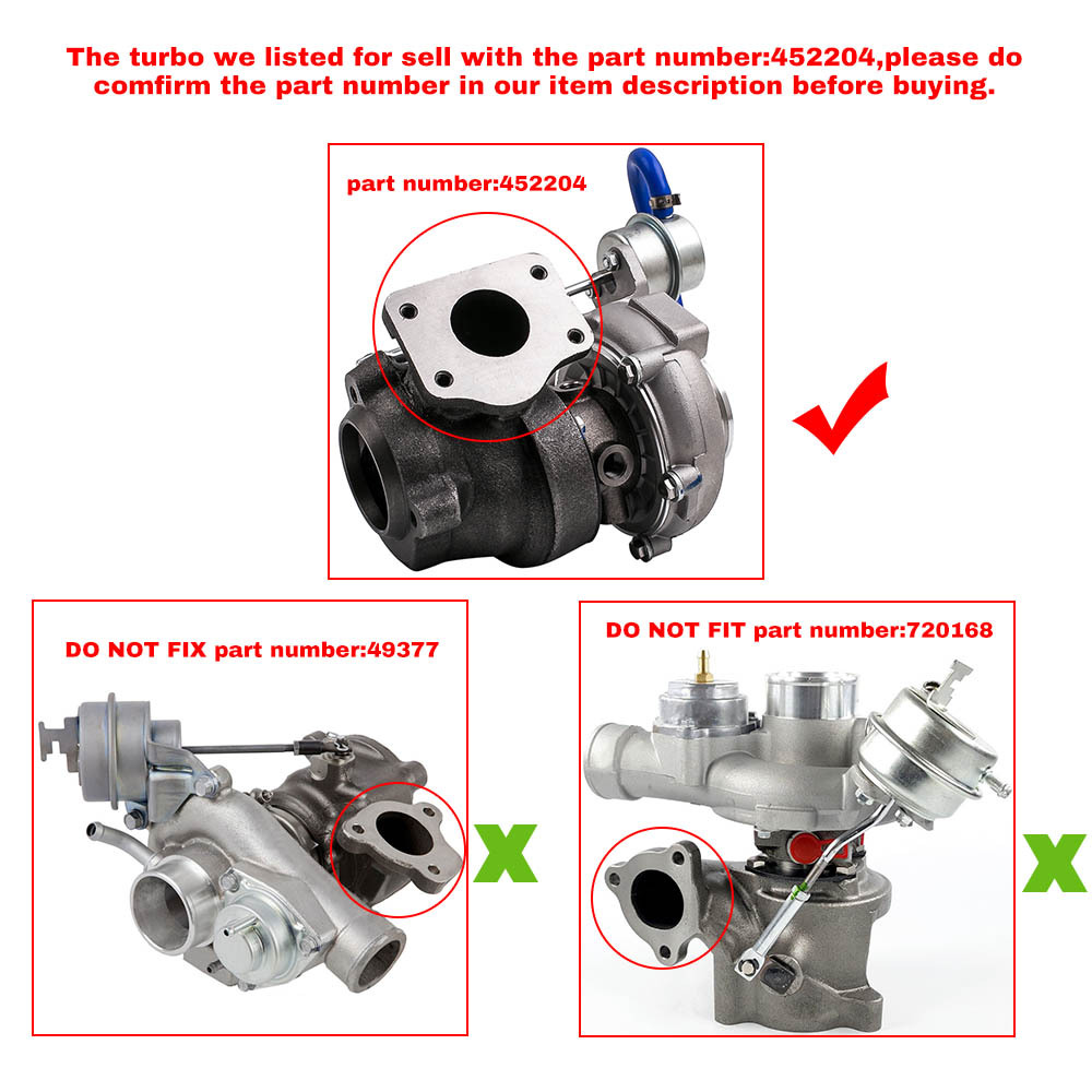 Compatible para Saab 9-3 9-5 2.0 T 2.3 T B205E B235E para GT1752 Turbolader Turbocompresor