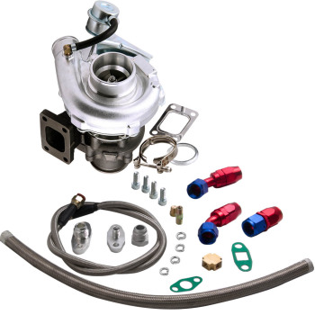 T3 TO4E Turbo Turbocompressore Turbina 0.63 AR Line Kit Oil Cooled 420HP