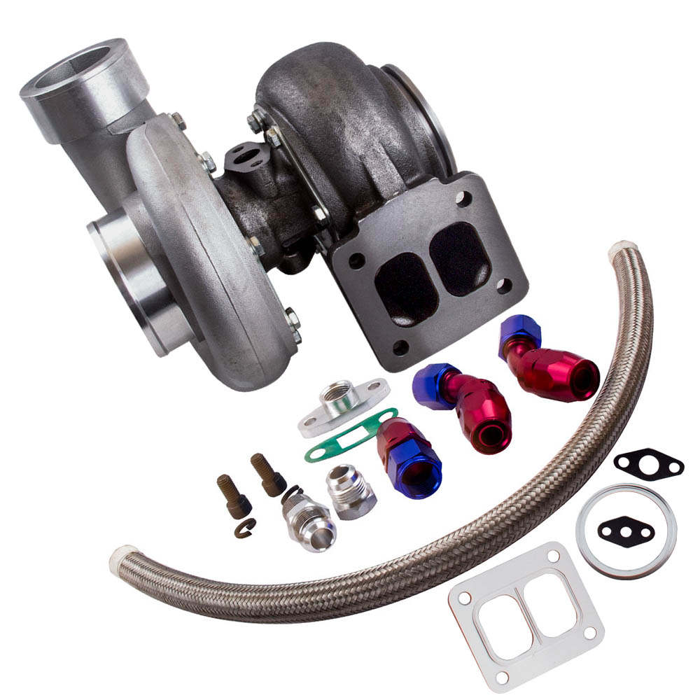 maXpeedingrods Upgraded GT45 Turbo Charger T4 4 Bolt V-Band 1.05 A/R 98mm  600-800HP, Universal Turbocharger Racing for 4.0L-6.0L Engine
