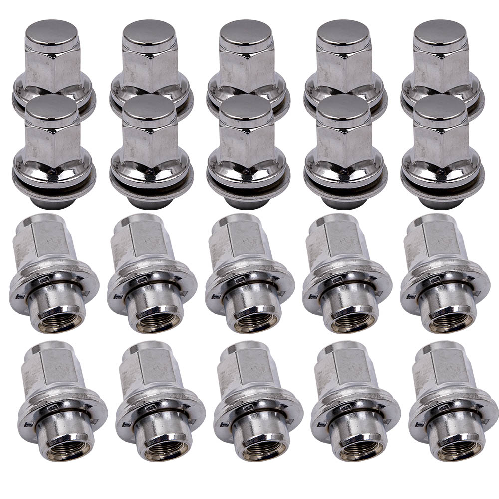 20 X CHROME WHEEL BOLTS FITS VW CADDY MK IV 2015-2019 WITH AFTERMARKET ALLOYS 