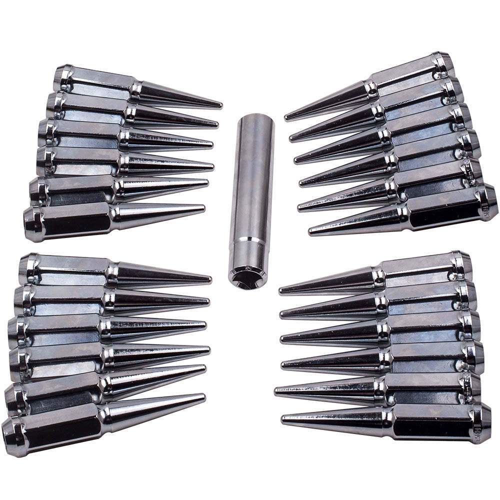 24 pcs Spike Lug Nuts M14x1.5 compatible for Tahoe compatible for Silverado 1500 compatible for