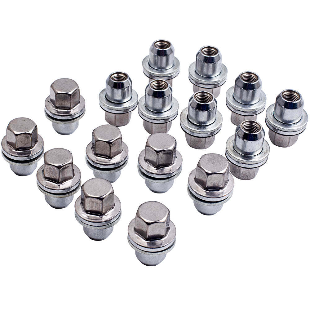 16x Wheel Nuts Stainless Lugs Bolts Stud Flat compatible compatible for