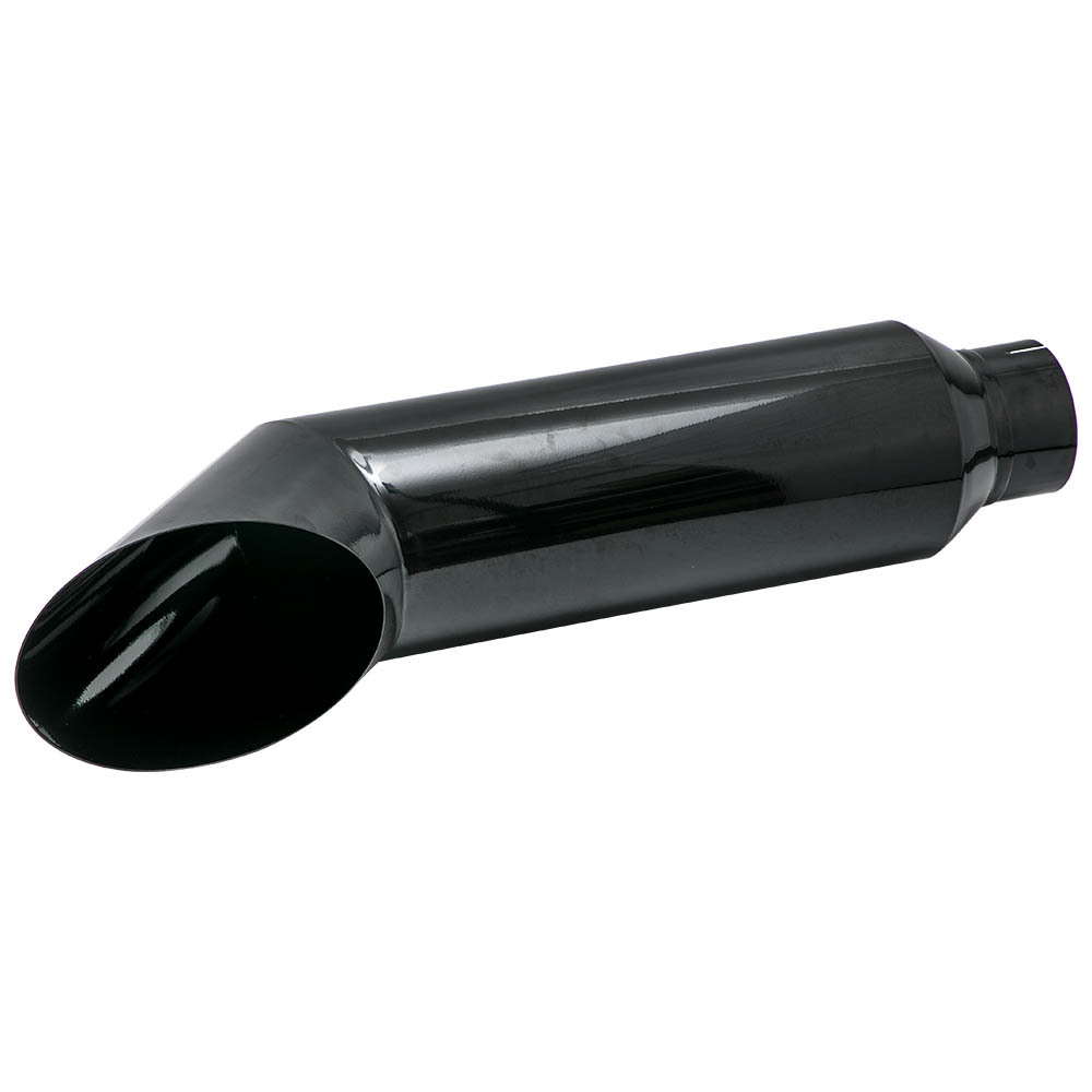 1pc 5 Inlet - 8 Outlet Exhaust Stack Tip 36 Long Angle Cut Glossy Black