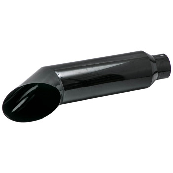 1pc 5 Inlet - 8 Outlet Exhaust Stack Tip 36 Long Angle Cut Glossy Black