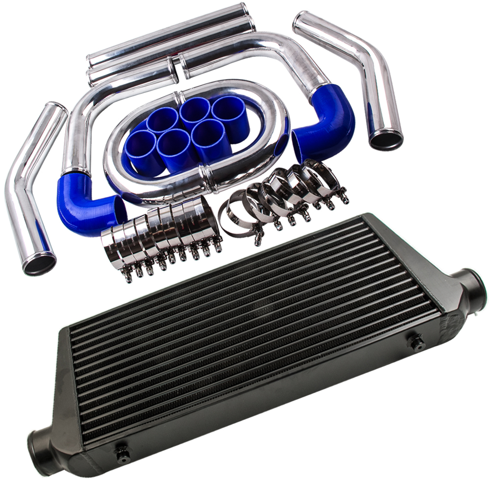600x300x76mm 3 Universal Aluminum Intercooler + 2.5 64mm Intercooler Pipe Kit