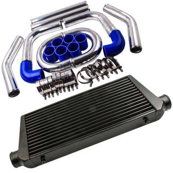 600x300x76mm 3 Universal Aluminum Intercooler + 2.5 64mm Intercooler Pipe Kit