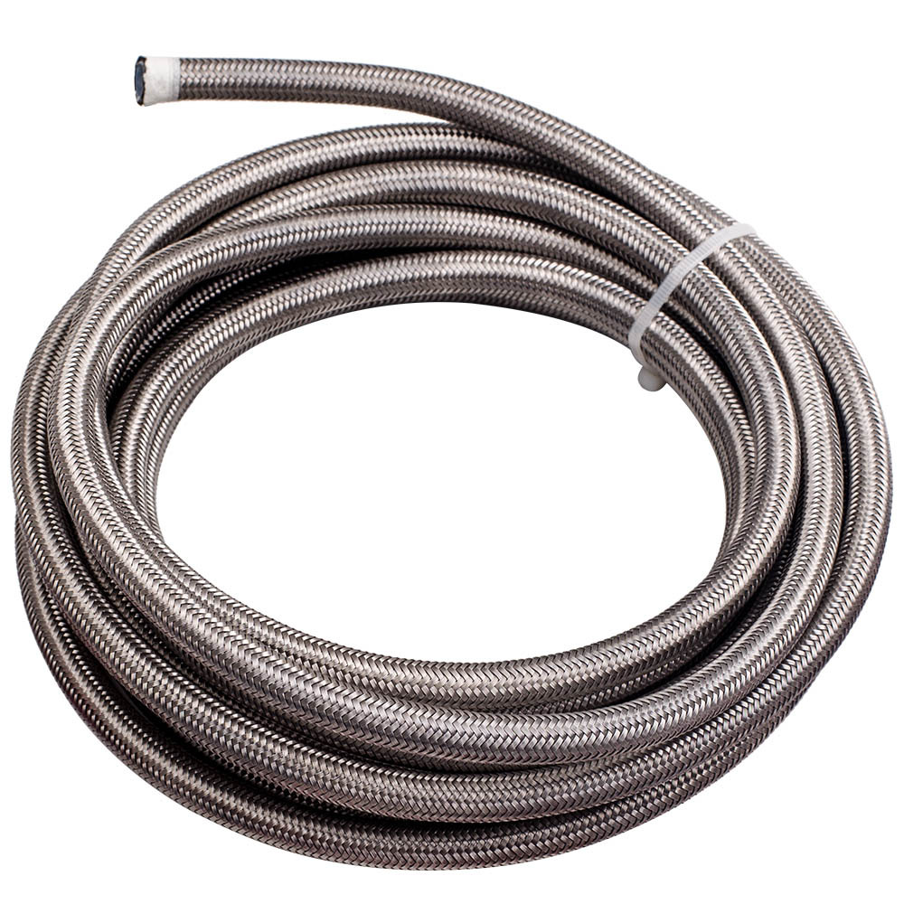 20FT AN6 Acero inoxidable PTFE E85 Manguera de línea de combustible + Kit de extremo de manguera de conexión giratoria