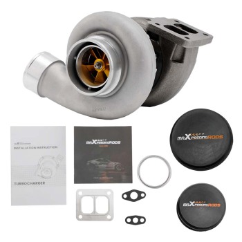 Per GT45 Turbo compatibile per charger V-Band 600+BHP T4 V-band Flangia 1.05 A/R .66 twin scroll Turbocompressore con ruota del compressore in billet