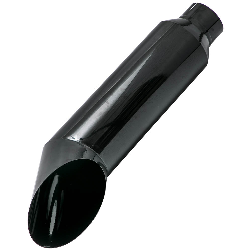 1pc 5 Inlet - 8 Outlet Exhaust Stack Tip 36 Long Angle Cut Glossy Black