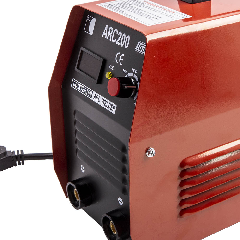 Red 200A Stick/Arc/MMA DC Inverter Welder IGBT Electric Welding Machine 110/220V