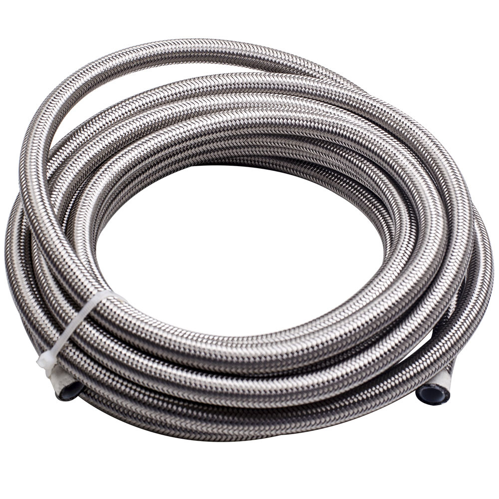 AN-10 Manguera giratoria reutilizable Extremo Nylon y cables de acero inoxidable 20 pies de línea de combustible