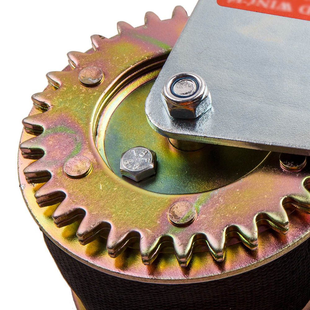 600lbs Hand Winch Hand Crank Strap Gear Winch ATV Boat Trailer Heavy Duty Black