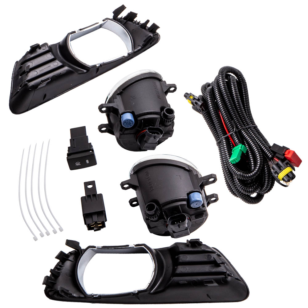 Clear Fog Lights and Switch Upgrade Pair For Toyota Camry Bottom 2007