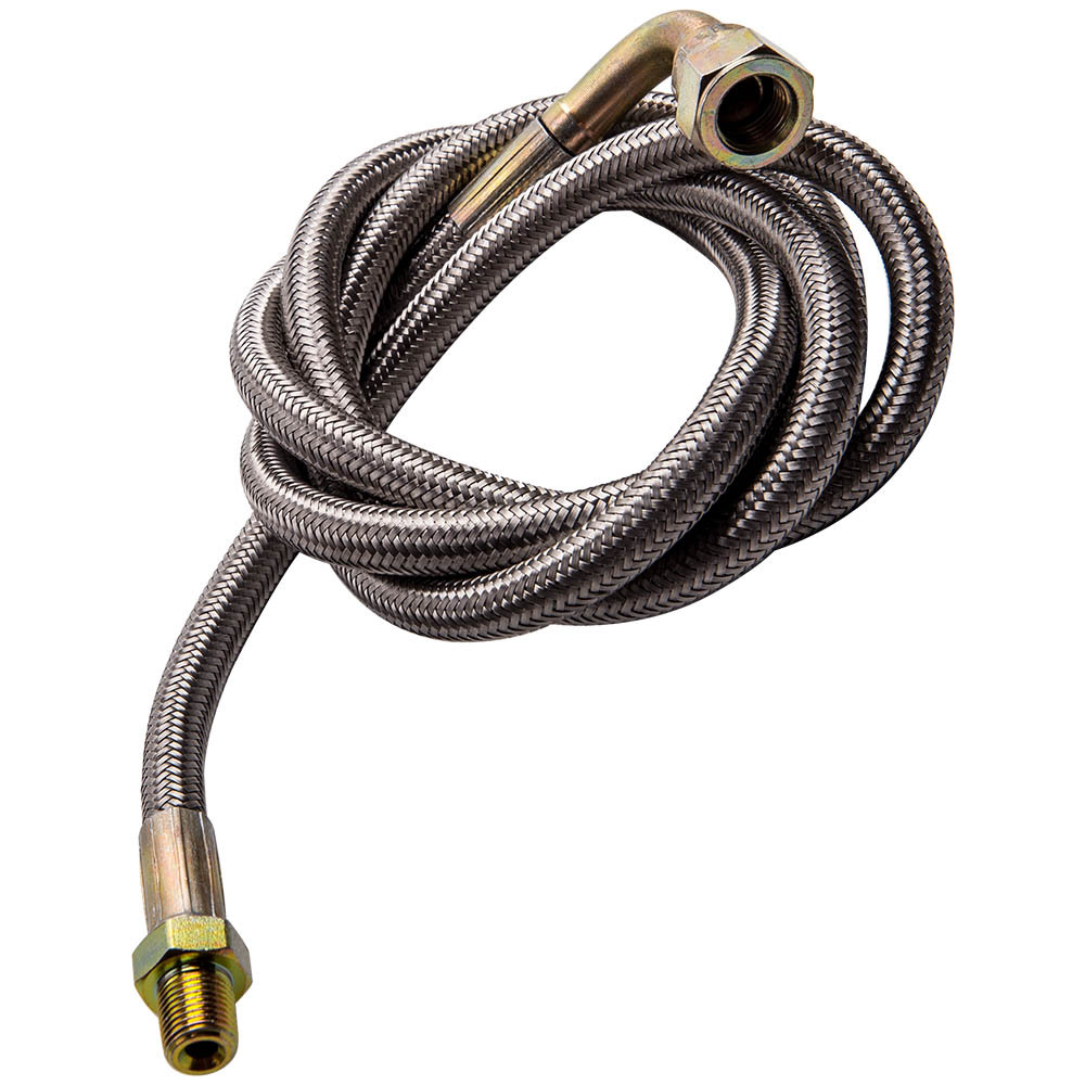 50 Braided Stainless Turbo Charge 1/8 Npt Oil Feed Line Fit T3 T3/T4 T4 T70