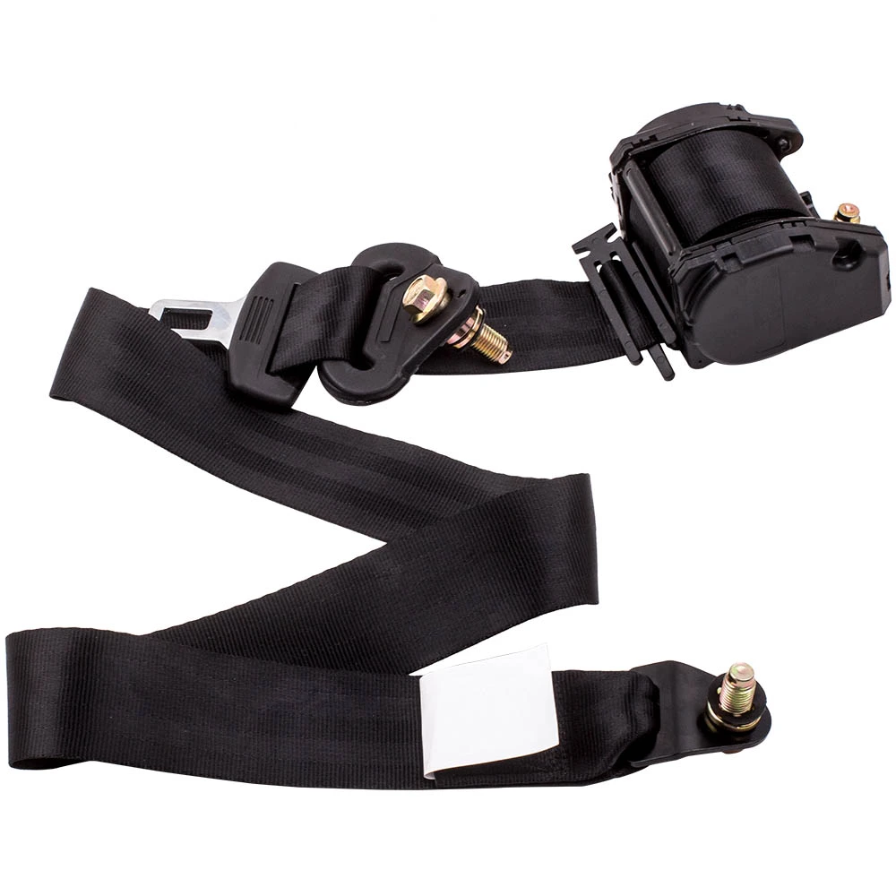 1x Retractable 3 Point Safety Seat Belt Straps Car Vehicle Adjustable