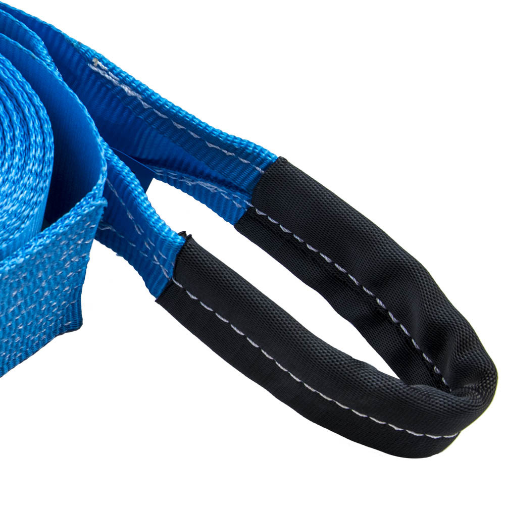 4" x 30' 20000 LBS Recovery Winch Tow Loop Strap 4x4 Rope Chain Towing Tow