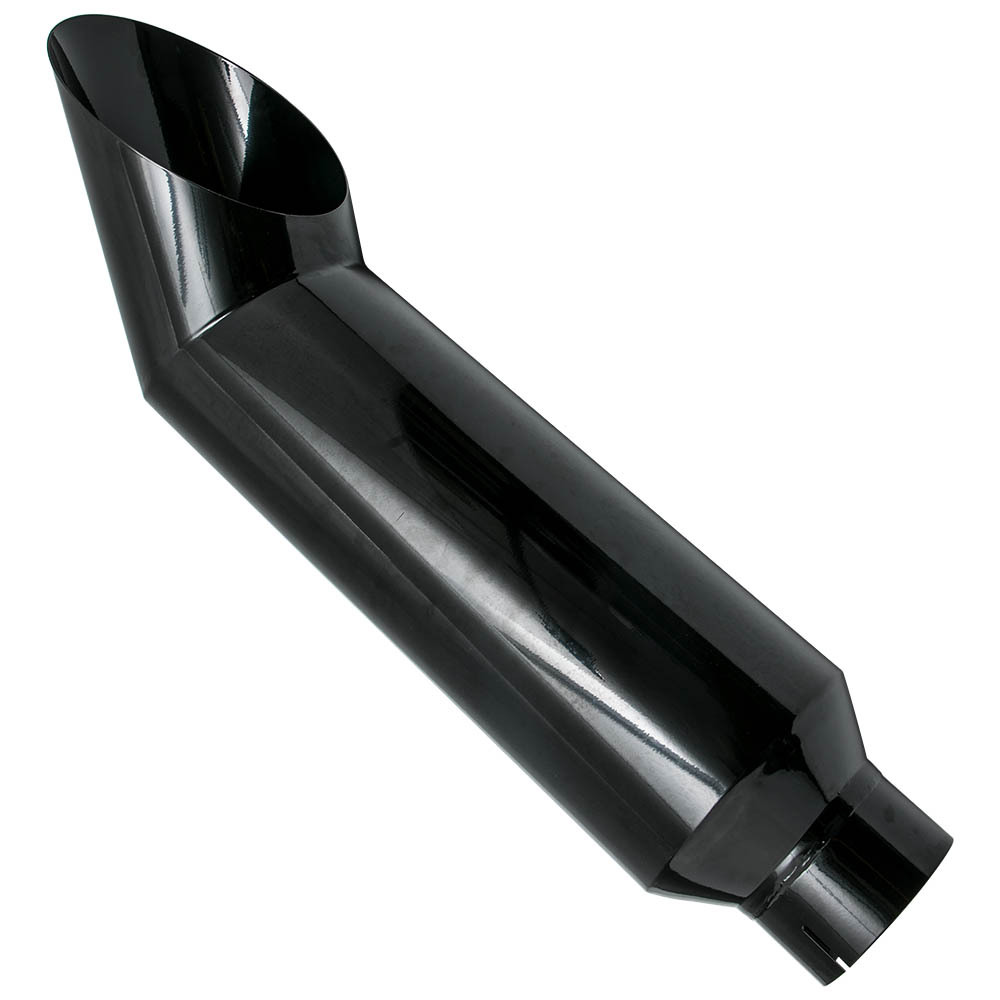 1pc 5 Inlet - 8 Outlet Exhaust Stack Tip 36 Long Angle Cut Glossy Black