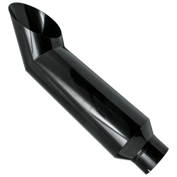 1pc 5 Inlet - 8 Outlet Exhaust Stack Tip 36 Long Angle Cut Glossy Black