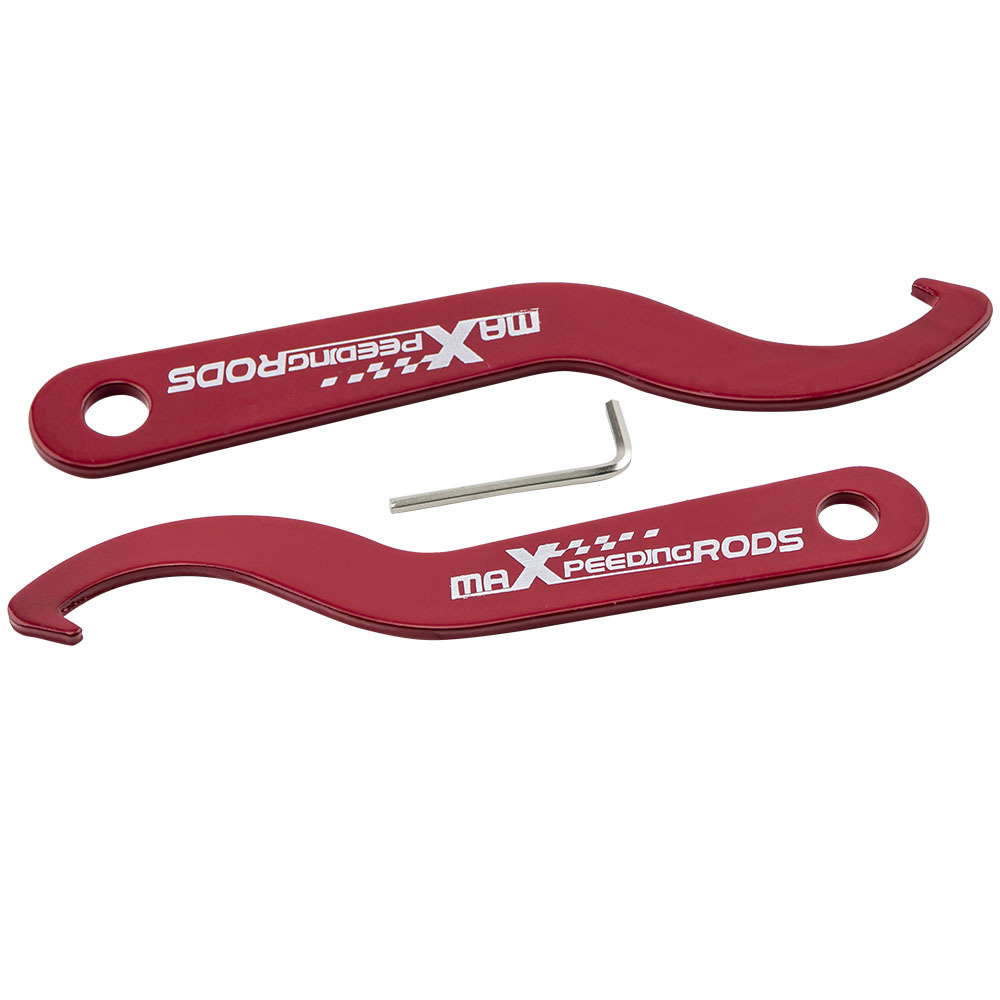 2x Llave inglesa de acero de ajuste de acero para rendimiento Coilovers rojo