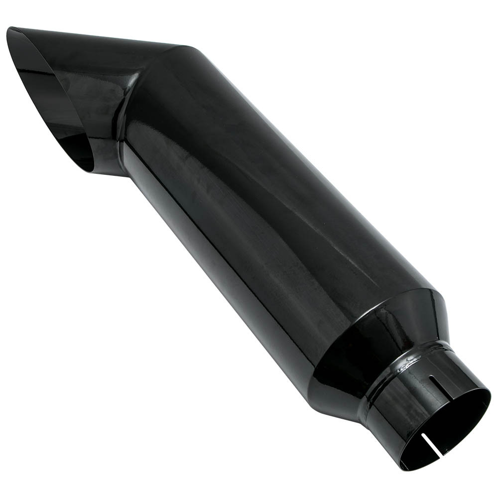 1pc 5 Inlet - 8 Outlet Exhaust Stack Tip 36 Long Angle Cut Glossy Black
