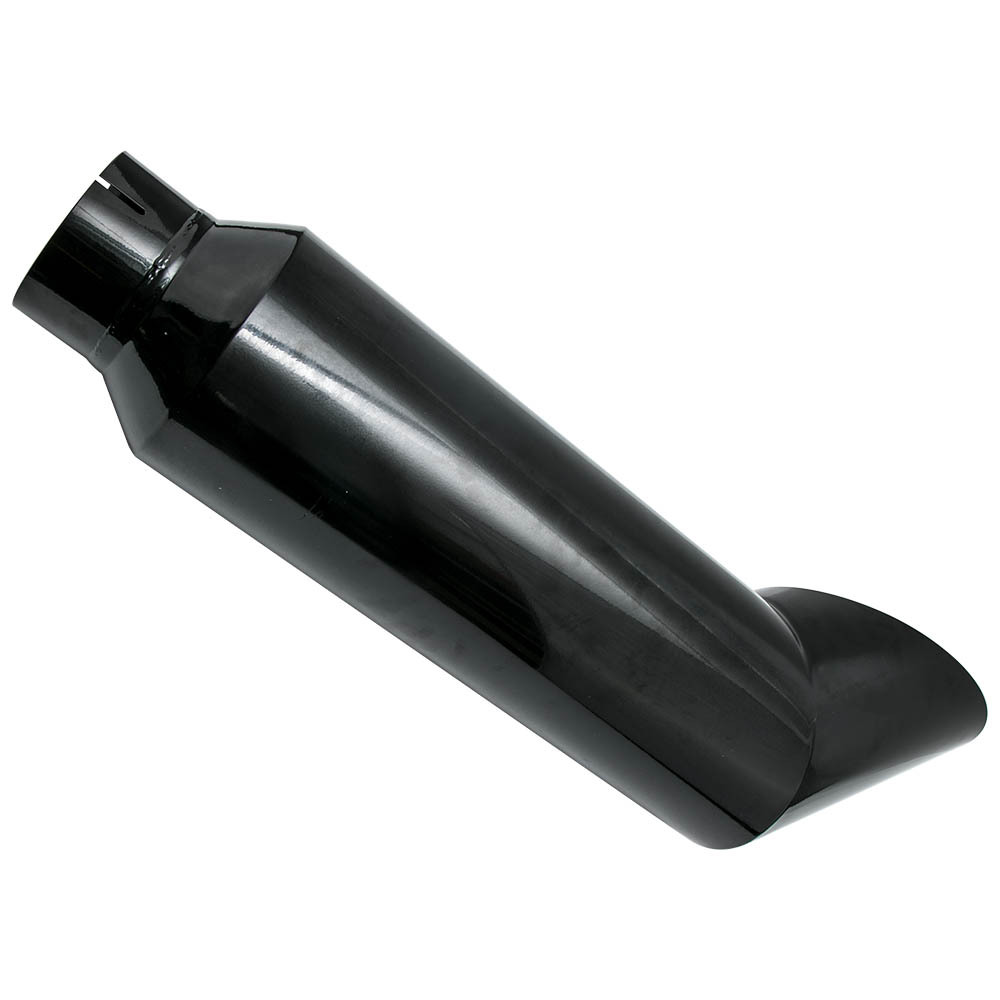 1pc 5 Inlet - 8 Outlet Exhaust Stack Tip 36 Long Angle Cut Glossy Black
