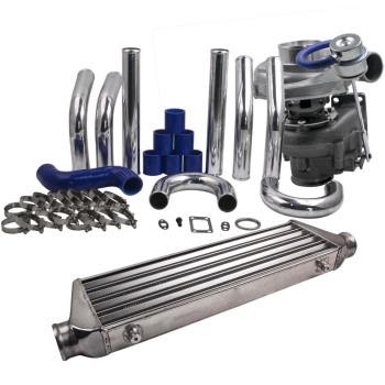 T3 T4 Turbo Charger0.63 A/R 4 6 CYL+ Intercooler + 2.5 inch Intercooler Piping Kit