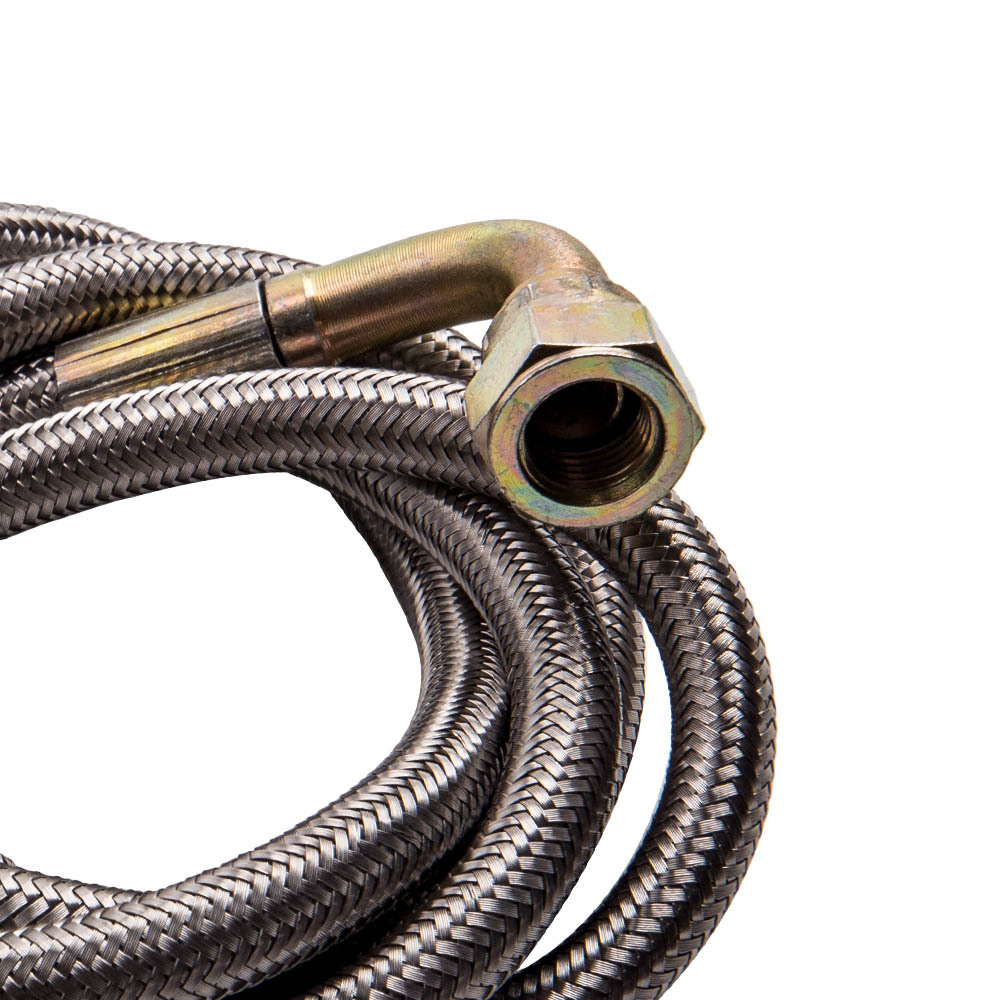 50 Braided Stainless Turbo Charge 1/8 Npt Oil Feed Line Fit T3 T3/T4 T4 T70
