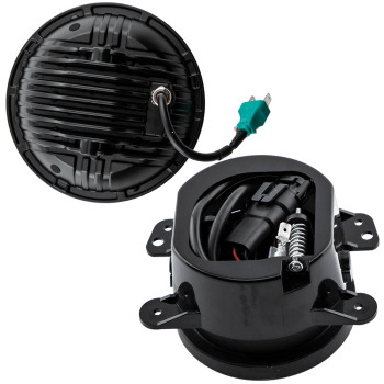 Front LED Lighting Kit Headlights + Fog Lights compatible for Jeep Wrangler JK 2007-2018