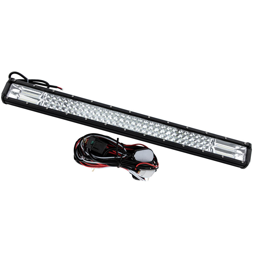 28Inch LED Light Bar Tri Row Flood Spot Combo Offroad Driving Lamp 4WD