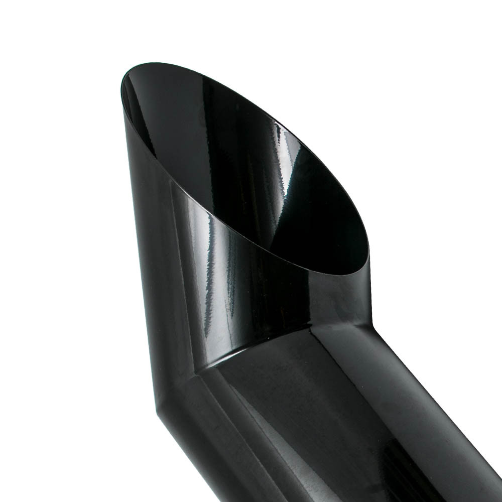 1pc 5 Inlet - 8 Outlet Exhaust Stack Tip 36 Long Angle Cut Glossy Black