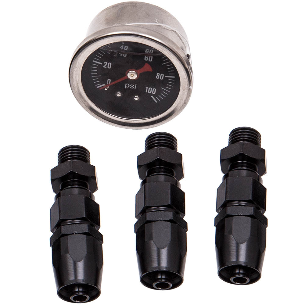 Universal Ajustable Regulador de presión de combustible Kit 100psi AN-6 fittings