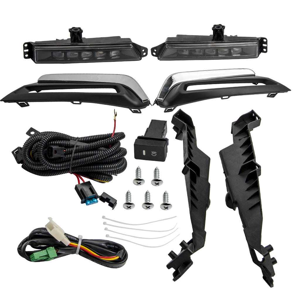 LED Daytime Running Fog Lamp Kit compatible for Honda CR-V CRV 2017-2018 compatible for White 6000K Set