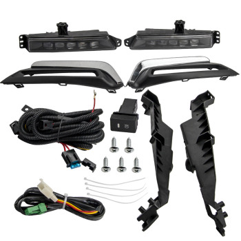 LED Daytime Running Fog Lamp Kit compatible for Honda CR-V CRV 2017-2018 compatible for White 6000K Set