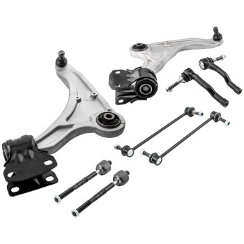 8pcs Front Lower Control Arm Inner Outer Tierods Sway Bar compatible for Ford Fusion 13  17