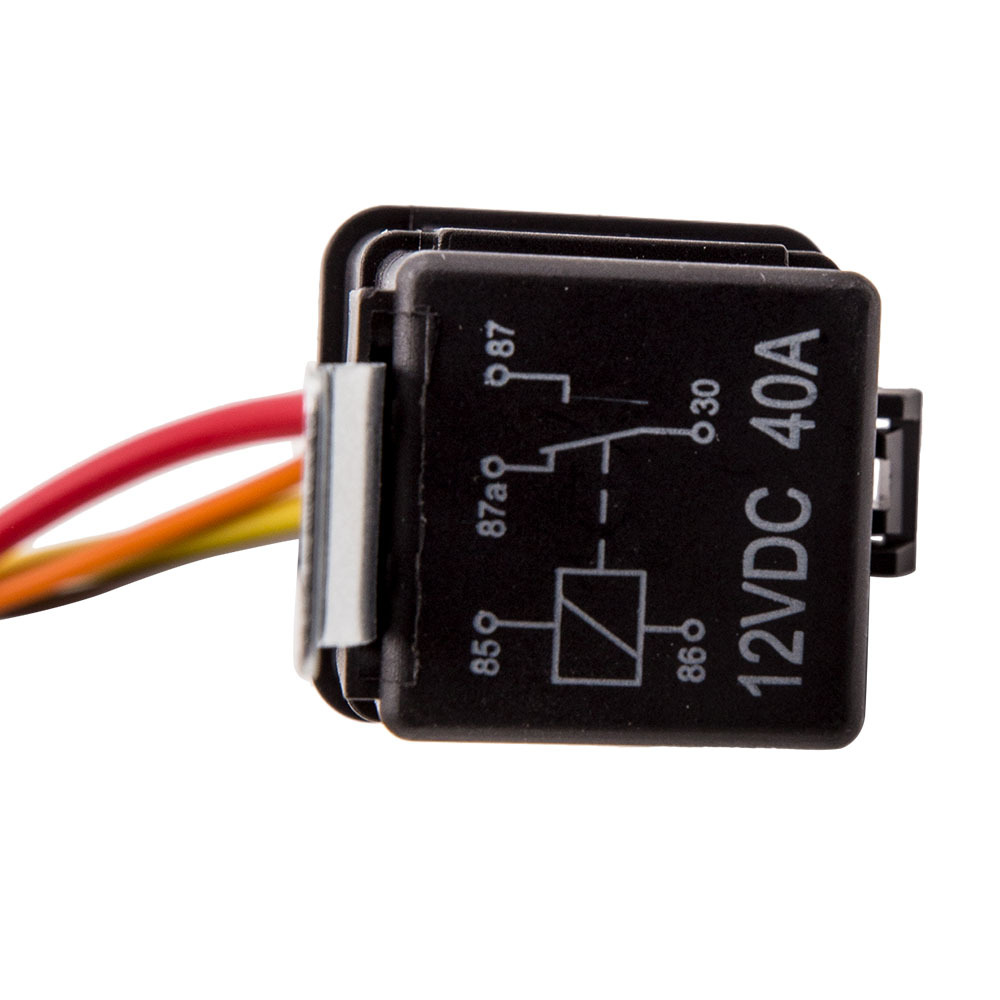 Kit de arnés de cableado de refrigeración de ventilador eléctrico dual para automóvil 185/165 Termostato 40A Relé