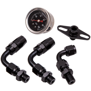 Universal Ajustable Regulador de presión de combustible Kit 100psi AN-6 fittings
