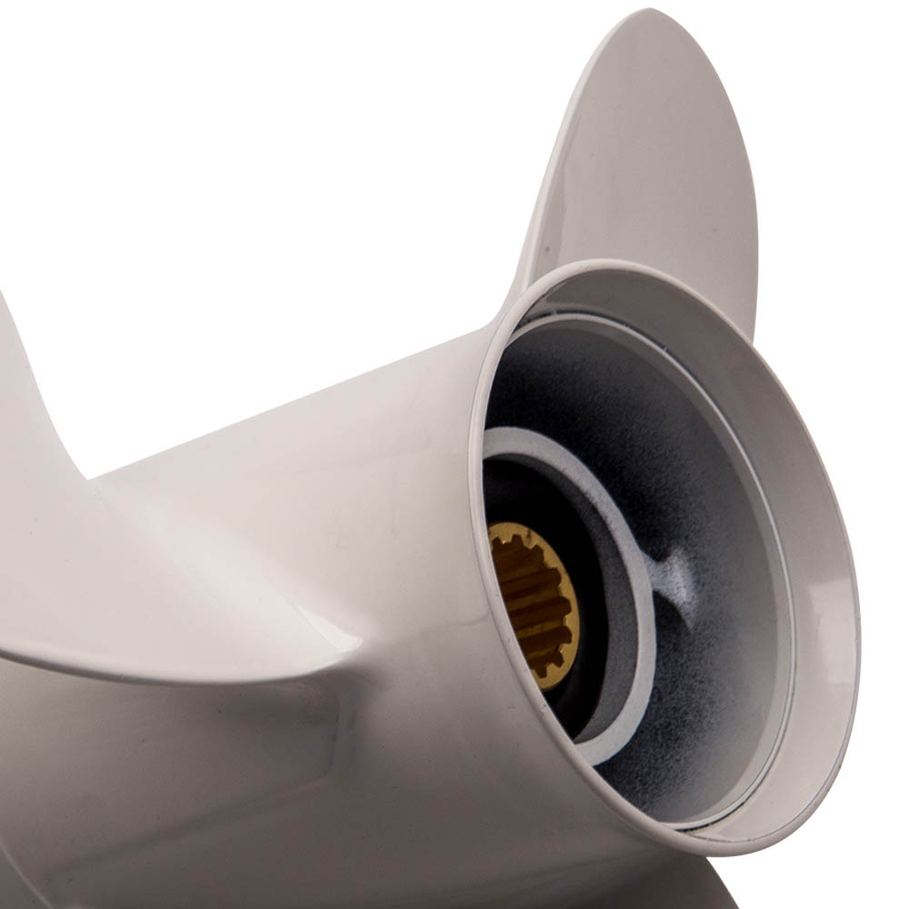 Hélice apta compatible para Yamaha 40HP-50HP-60HP 3 cuchillas de aluminio 11 3 / 8x12 G nuevo