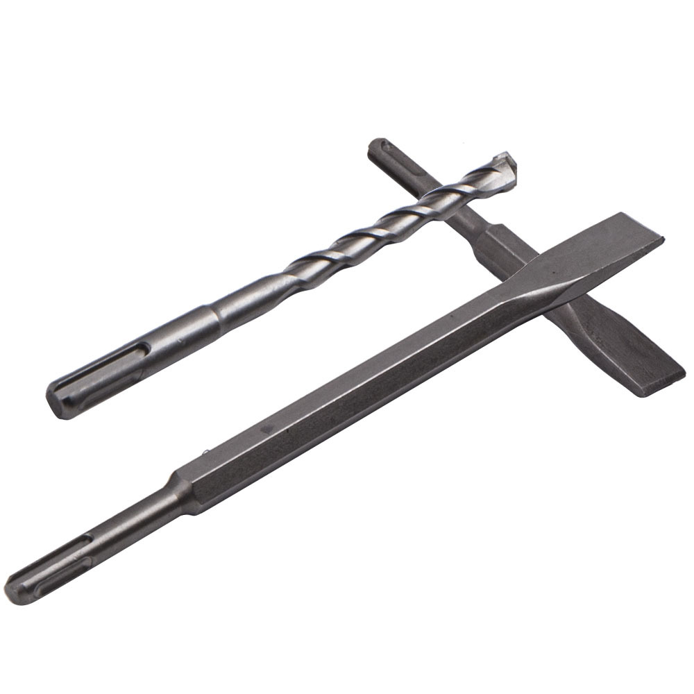 17x Brocas de martillo Broca de cincel Fit SDS Plus Juego de concreto de ranura