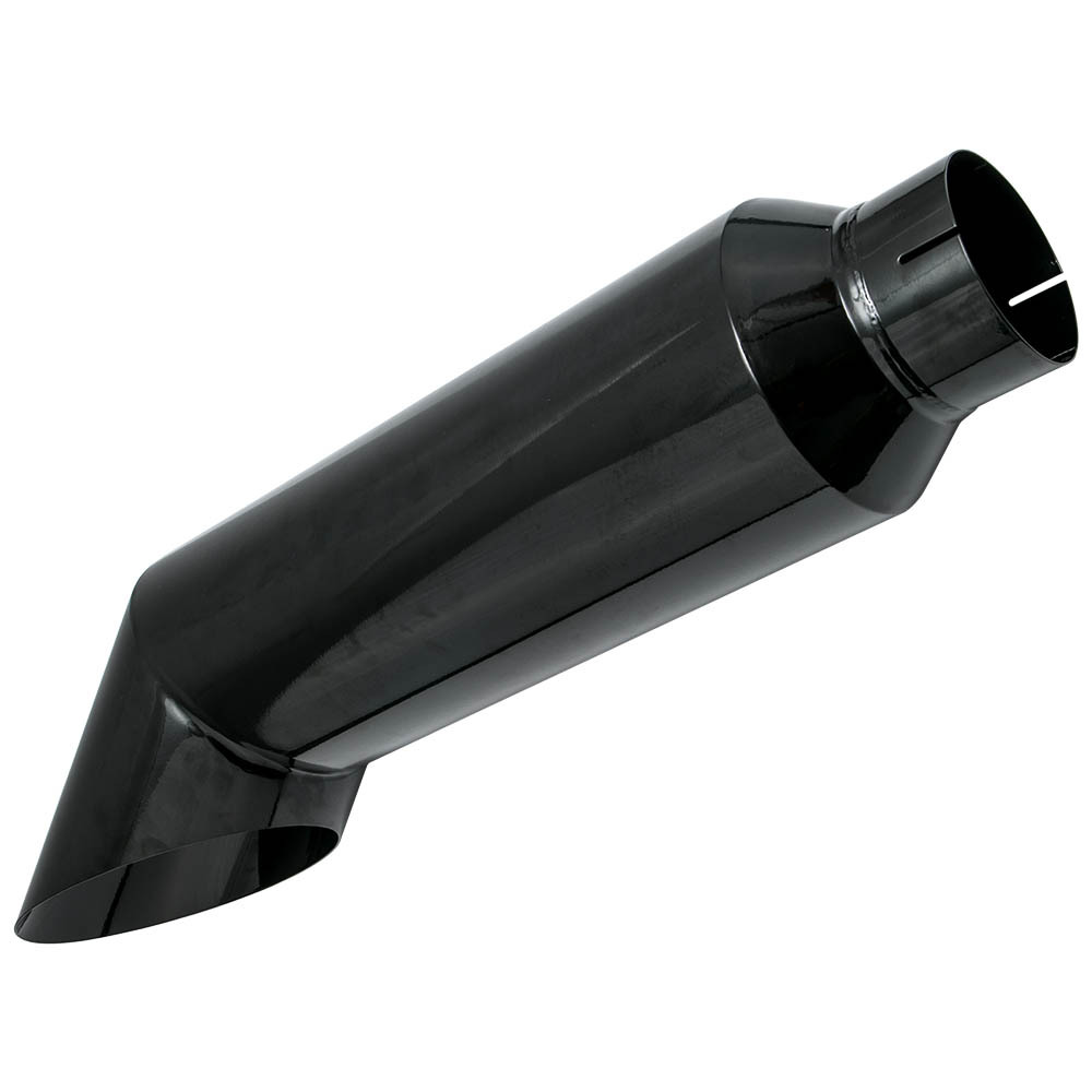 1pc 5 Inlet - 8 Outlet Exhaust Stack Tip 36 Long Angle Cut Glossy Black
