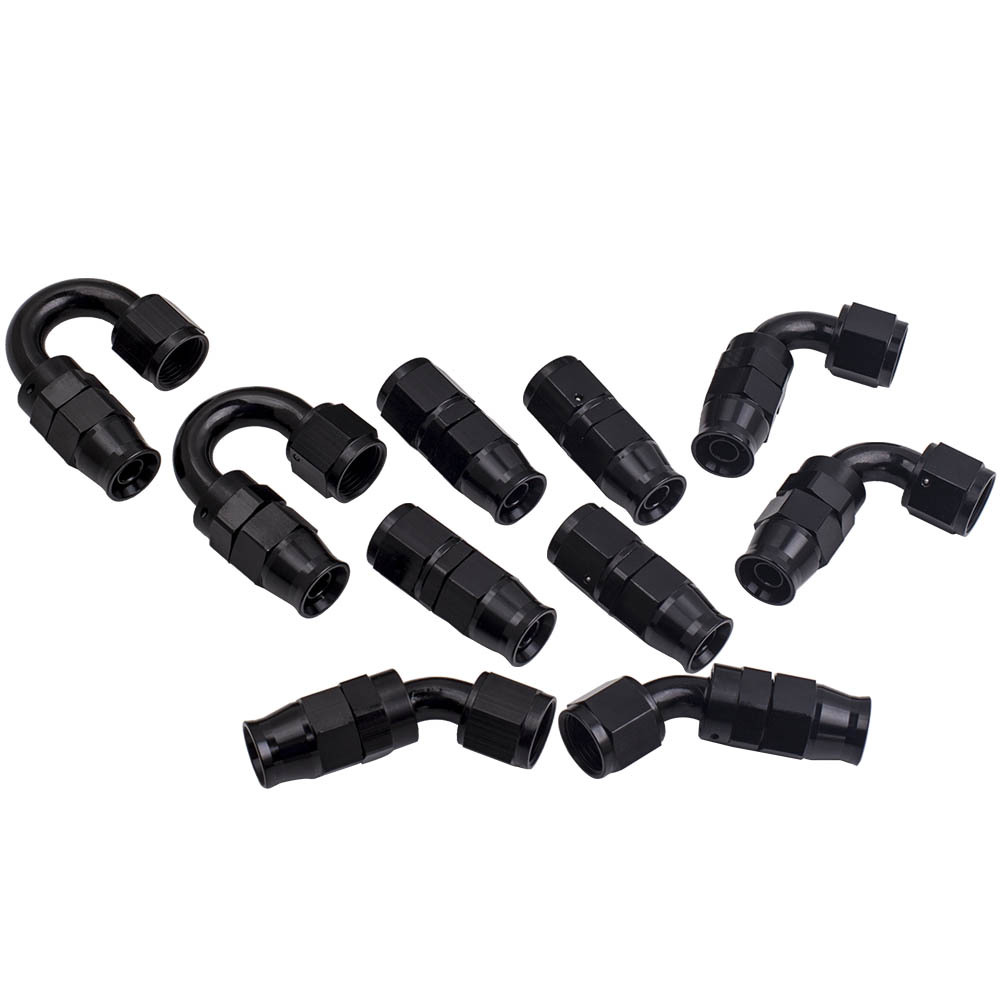 11PCS AN-8 AN8 Acero inoxidable Línea de combustible 20FT Kit de extremo de manguera de montaje